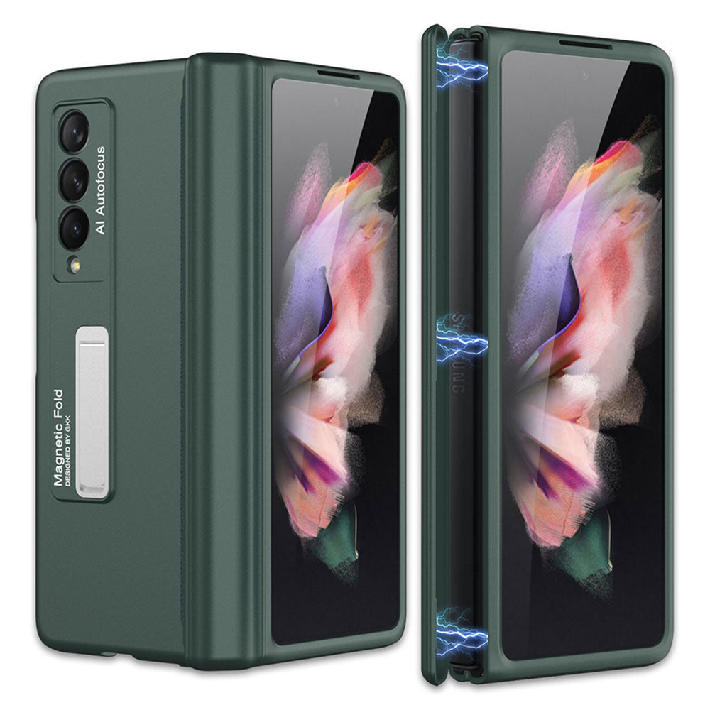 GKK Magnetic Folding Hinge All-inclusive Hard PC Phone Case Kickstand Protective Cover for Samsung Galaxy Z Fold3 5G