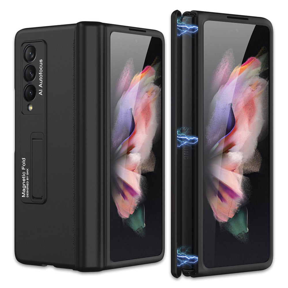 GKK Magnetic Folding Hinge All-inclusive Hard PC Phone Case Kickstand Protective Cover for Samsung Galaxy Z Fold3 5G