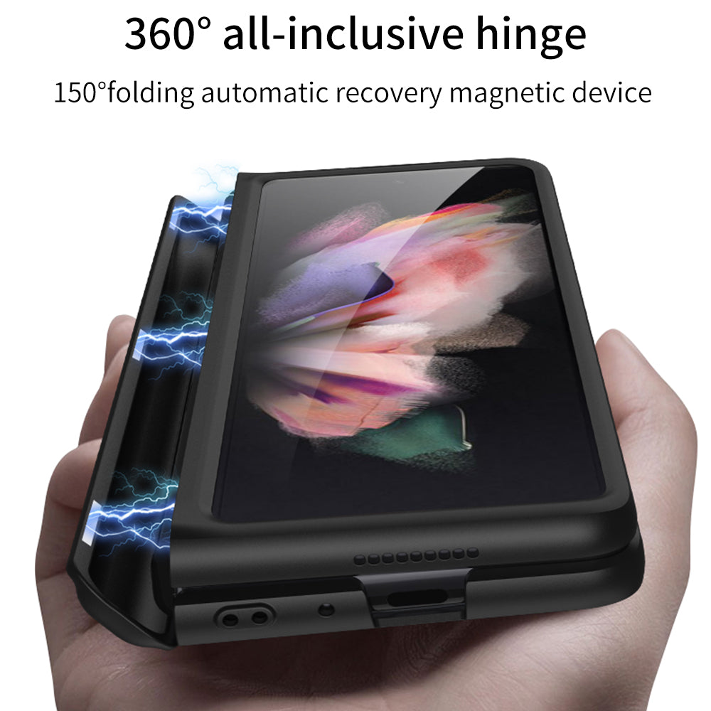 GKK Magnetic Folding Hinge All-inclusive Hard PC Phone Case Kickstand Protective Cover for Samsung Galaxy Z Fold3 5G