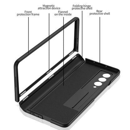 GKK Magnetic Folding Hinge All-inclusive Hard PC Phone Case Kickstand Protective Cover for Samsung Galaxy Z Fold3 5G