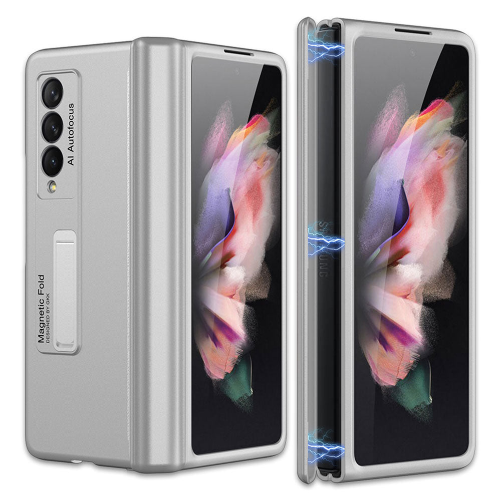 GKK Magnetic Folding Hinge All-inclusive Hard PC Phone Case Kickstand Protective Cover for Samsung Galaxy Z Fold3 5G