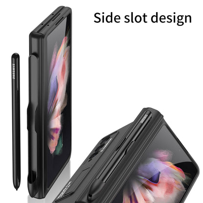 GKK Full Protection Magnetic Absorption Hinge Hard PC Folding Phone Case Cover with Kickstand and Pen Slot for Samsung Galaxy Z Fold3 5G