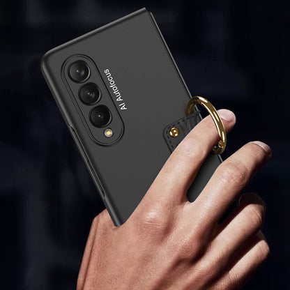 GKK Metal Finger Ring Holder Design Tempered Glass + Hard PC Phone Case for Samsung Galaxy Z Fold3 5G