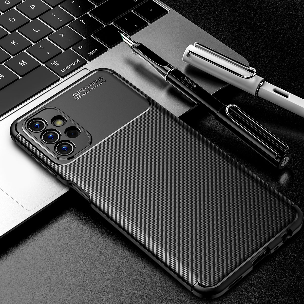 For Samsung Galaxy A13 4G Carbon Fiber Texture Well-protected Slim Light TPU Phone Case Shell