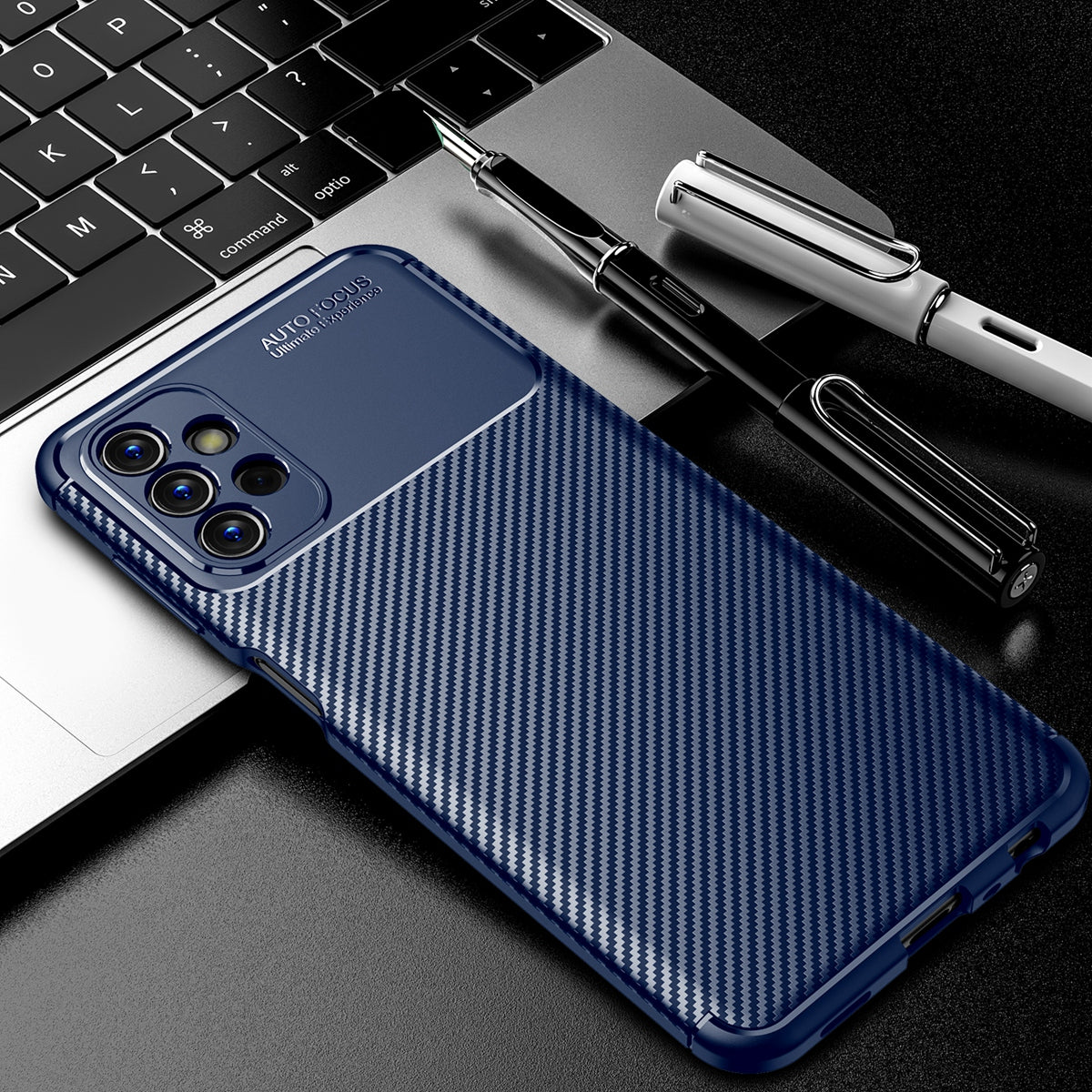 For Samsung Galaxy A13 4G Carbon Fiber Texture Well-protected Slim Light TPU Phone Case Shell
