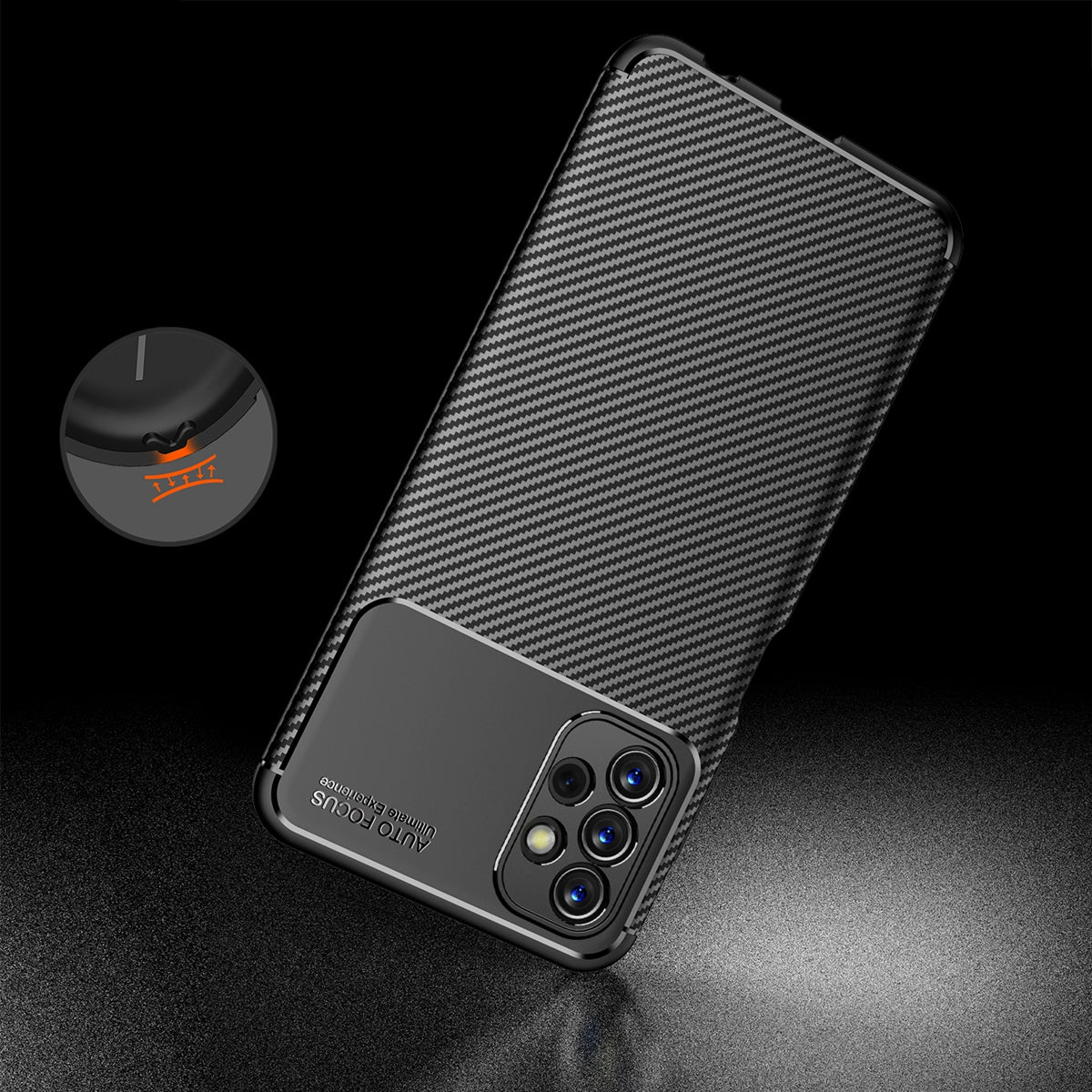 For Samsung Galaxy A13 4G Carbon Fiber Texture Well-protected Slim Light TPU Phone Case Shell
