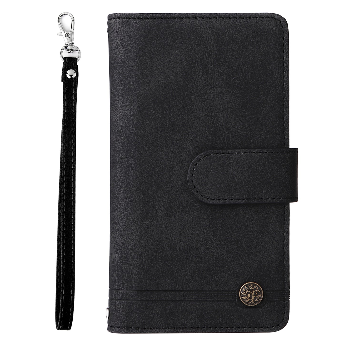 Imprinting Stripes Skin-touch PU Leather Cover Zipper Pocket Multiple Card Slots Phone Case with Stand for Samsung Galaxy Z Fold3 5G