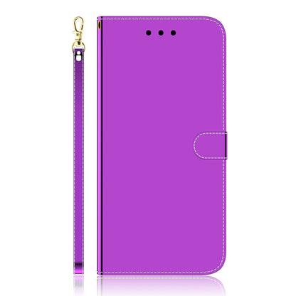 For Samsung Galaxy A13 4G Folio Flip Mirror-like Surface PU Leather + TPU Stand Wallet Function Phone Case
