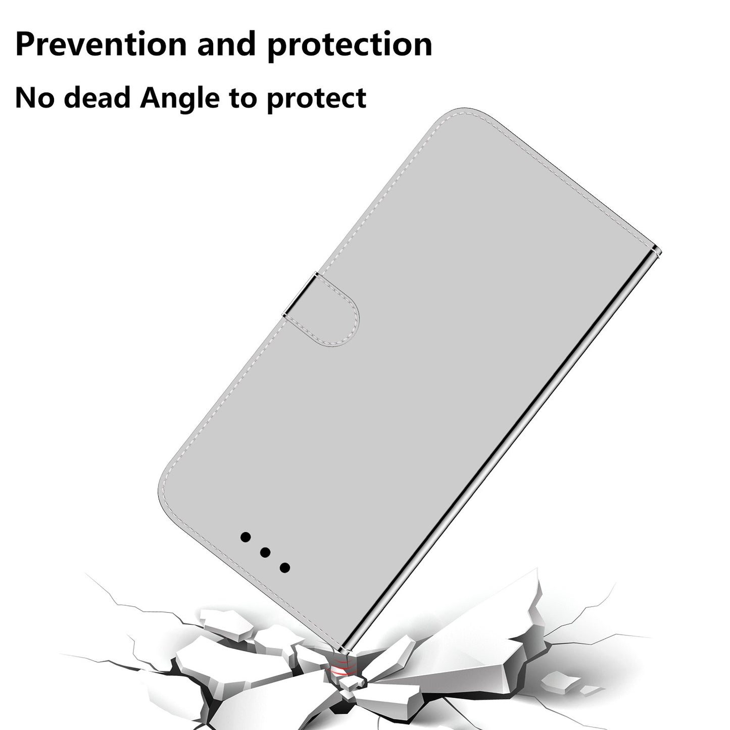 For Samsung Galaxy A13 4G Folio Flip Mirror-like Surface PU Leather + TPU Stand Wallet Function Phone Case