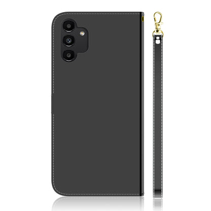 For Samsung Galaxy A13 4G Folio Flip Mirror-like Surface PU Leather + TPU Stand Wallet Function Phone Case