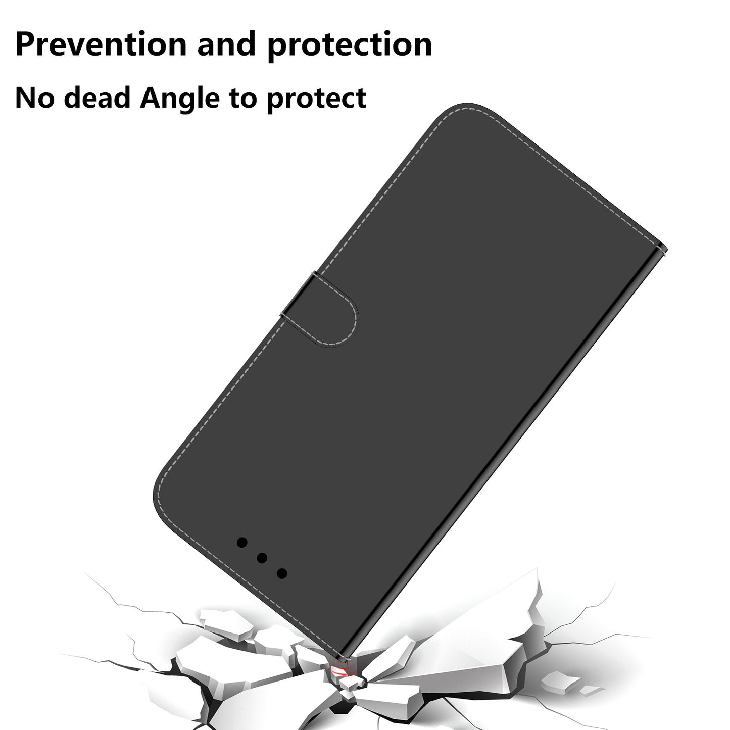 For Samsung Galaxy A13 4G Folio Flip Mirror-like Surface PU Leather + TPU Stand Wallet Function Phone Case