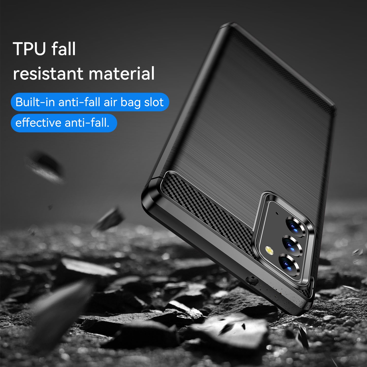 1.8mm Carbon Fiber Drop-proof Anti-fingerprint Brushed Texture Flexible TPU Mobile Phone Cover for Samsung Galaxy Note20/Note20 5G