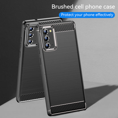 1.8mm Carbon Fiber Drop-proof Anti-fingerprint Brushed Texture Flexible TPU Mobile Phone Cover for Samsung Galaxy Note20/Note20 5G