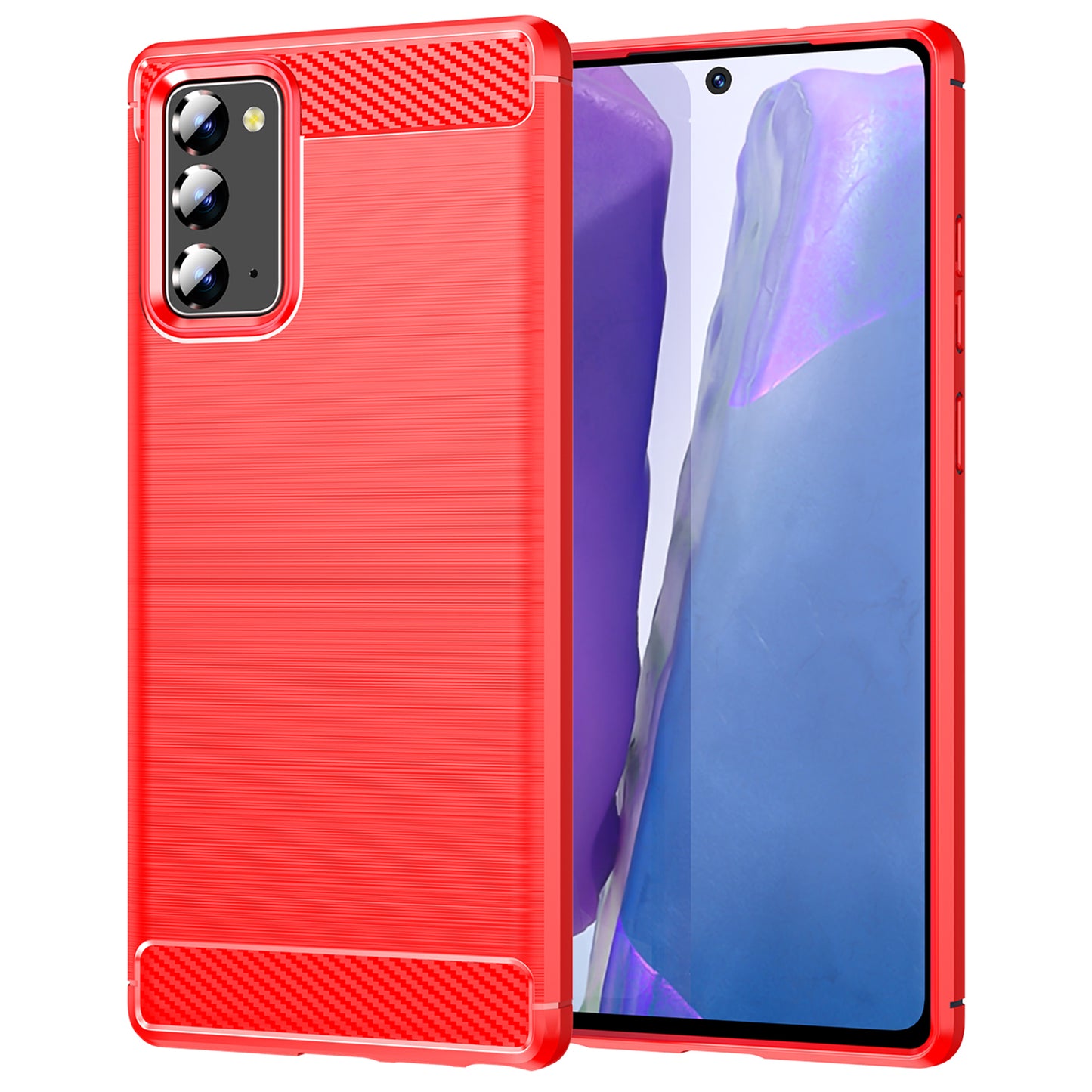 1.8mm Carbon Fiber Drop-proof Anti-fingerprint Brushed Texture Flexible TPU Mobile Phone Cover for Samsung Galaxy Note20/Note20 5G