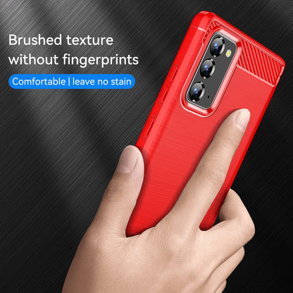 1.8mm Carbon Fiber Drop-proof Anti-fingerprint Brushed Texture Flexible TPU Mobile Phone Cover for Samsung Galaxy Note20/Note20 5G