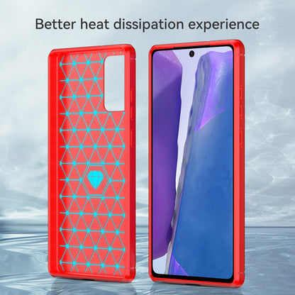 1.8mm Carbon Fiber Drop-proof Anti-fingerprint Brushed Texture Flexible TPU Mobile Phone Cover for Samsung Galaxy Note20/Note20 5G
