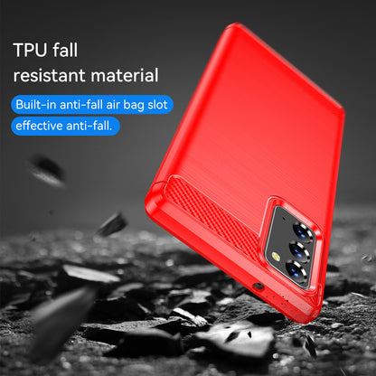 1.8mm Carbon Fiber Drop-proof Anti-fingerprint Brushed Texture Flexible TPU Mobile Phone Cover for Samsung Galaxy Note20/Note20 5G