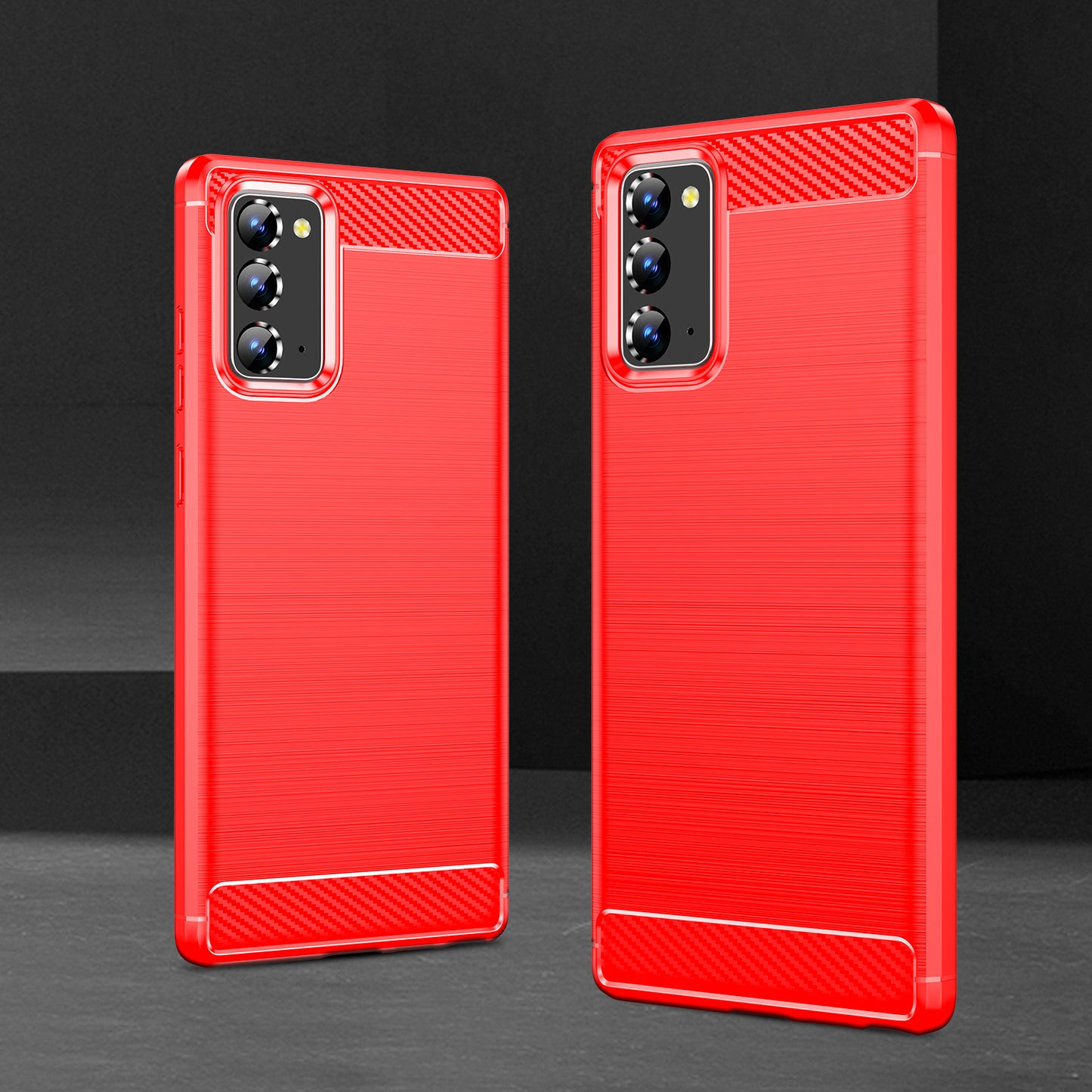 1.8mm Carbon Fiber Drop-proof Anti-fingerprint Brushed Texture Flexible TPU Mobile Phone Cover for Samsung Galaxy Note20/Note20 5G