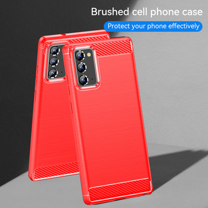 1.8mm Carbon Fiber Drop-proof Anti-fingerprint Brushed Texture Flexible TPU Mobile Phone Cover for Samsung Galaxy Note20/Note20 5G