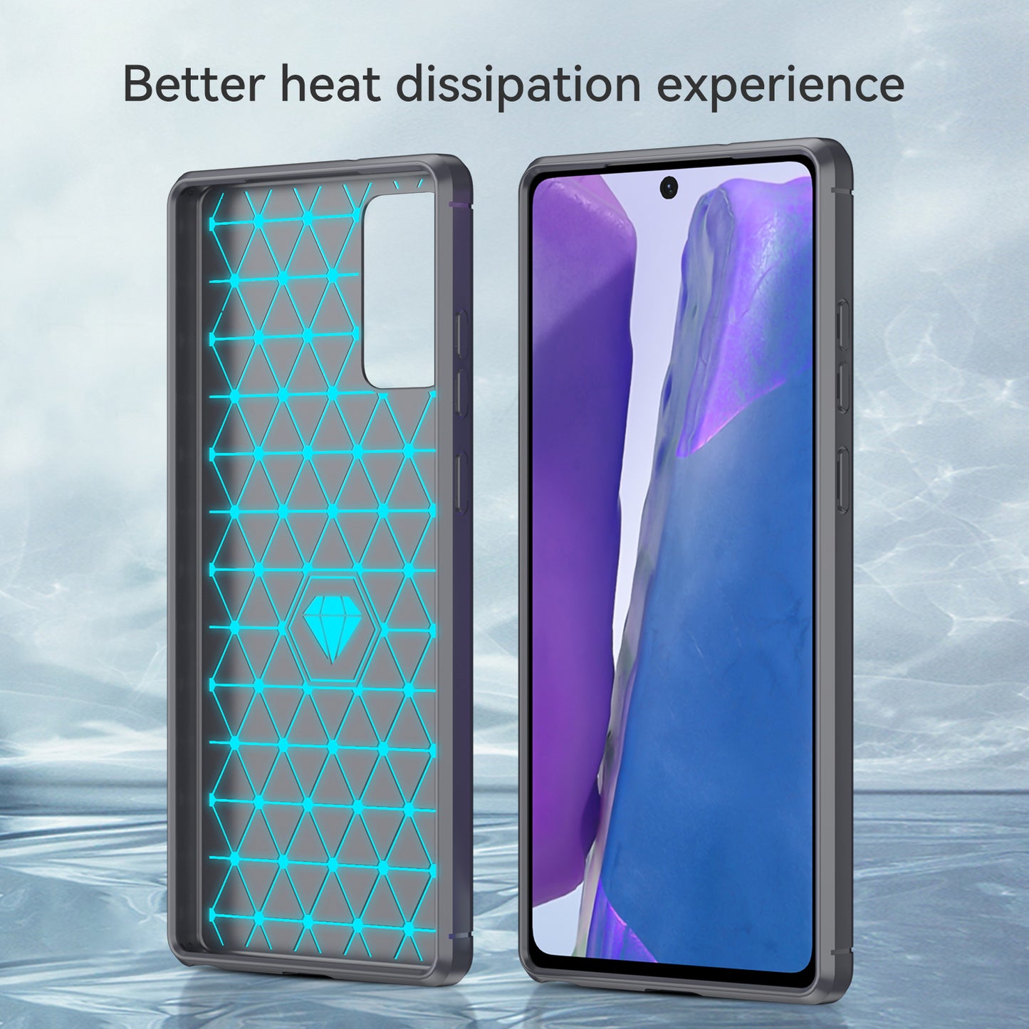 1.8mm Carbon Fiber Drop-proof Anti-fingerprint Brushed Texture Flexible TPU Mobile Phone Cover for Samsung Galaxy Note20/Note20 5G
