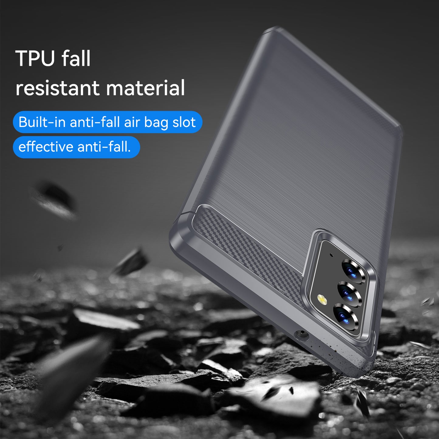 1.8mm Carbon Fiber Drop-proof Anti-fingerprint Brushed Texture Flexible TPU Mobile Phone Cover for Samsung Galaxy Note20/Note20 5G