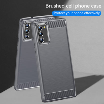 1.8mm Carbon Fiber Drop-proof Anti-fingerprint Brushed Texture Flexible TPU Mobile Phone Cover for Samsung Galaxy Note20/Note20 5G
