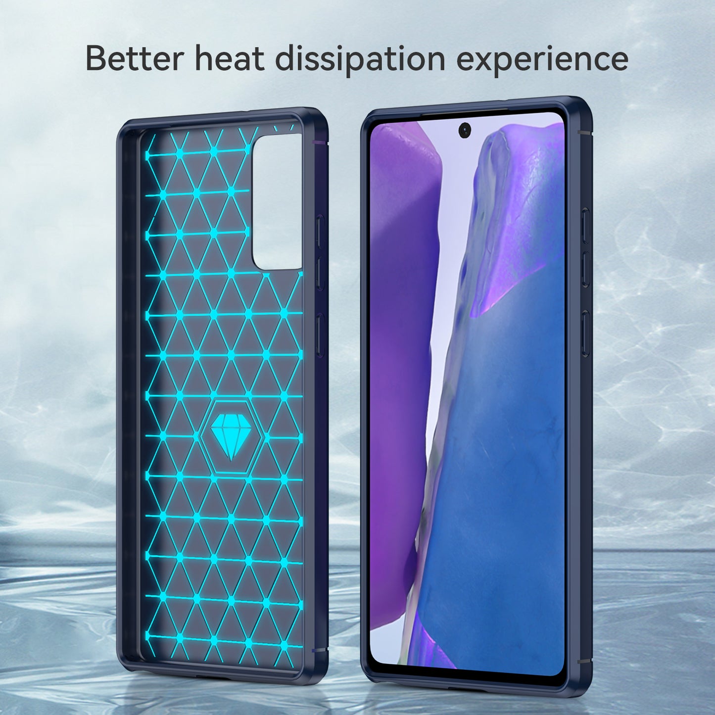 1.8mm Carbon Fiber Drop-proof Anti-fingerprint Brushed Texture Flexible TPU Mobile Phone Cover for Samsung Galaxy Note20/Note20 5G