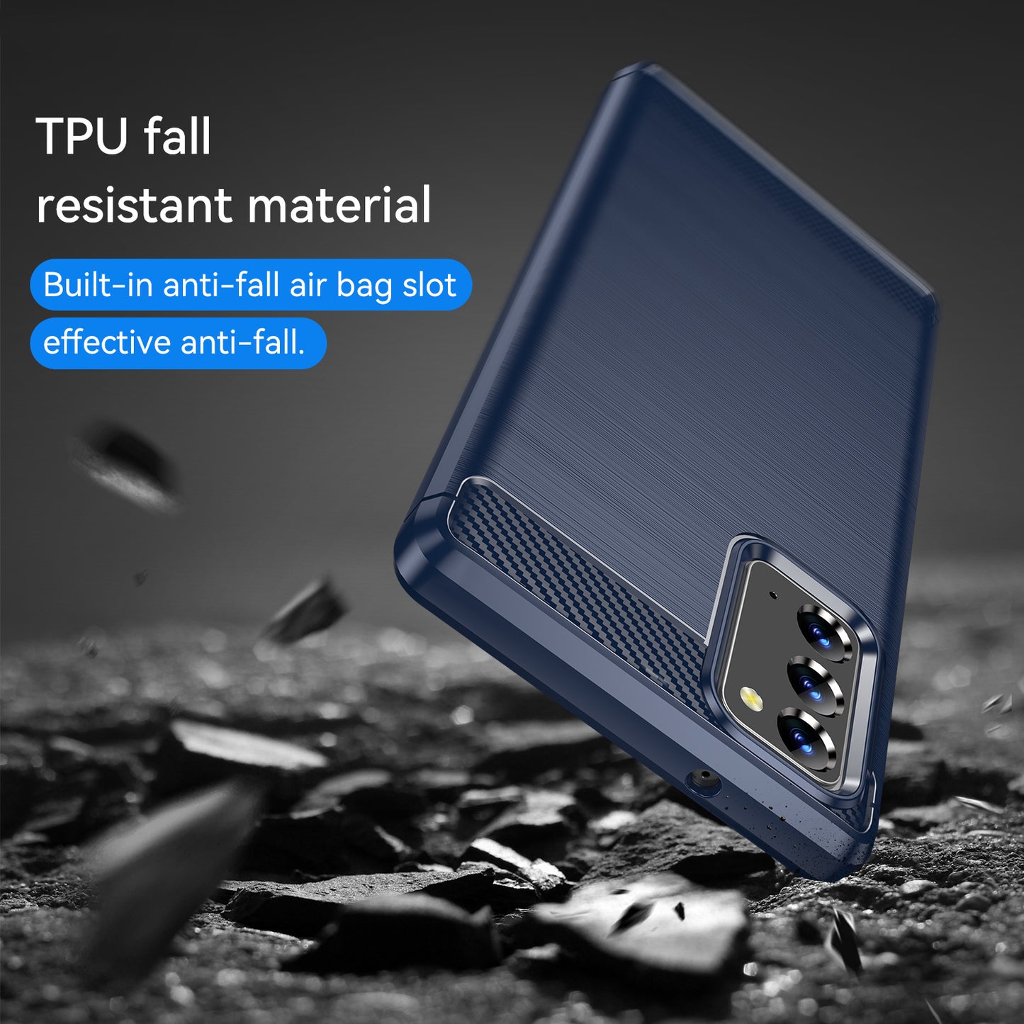 1.8mm Carbon Fiber Drop-proof Anti-fingerprint Brushed Texture Flexible TPU Mobile Phone Cover for Samsung Galaxy Note20/Note20 5G