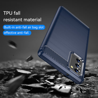 1.8mm Carbon Fiber Drop-proof Anti-fingerprint Brushed Texture Flexible TPU Mobile Phone Cover for Samsung Galaxy Note20/Note20 5G