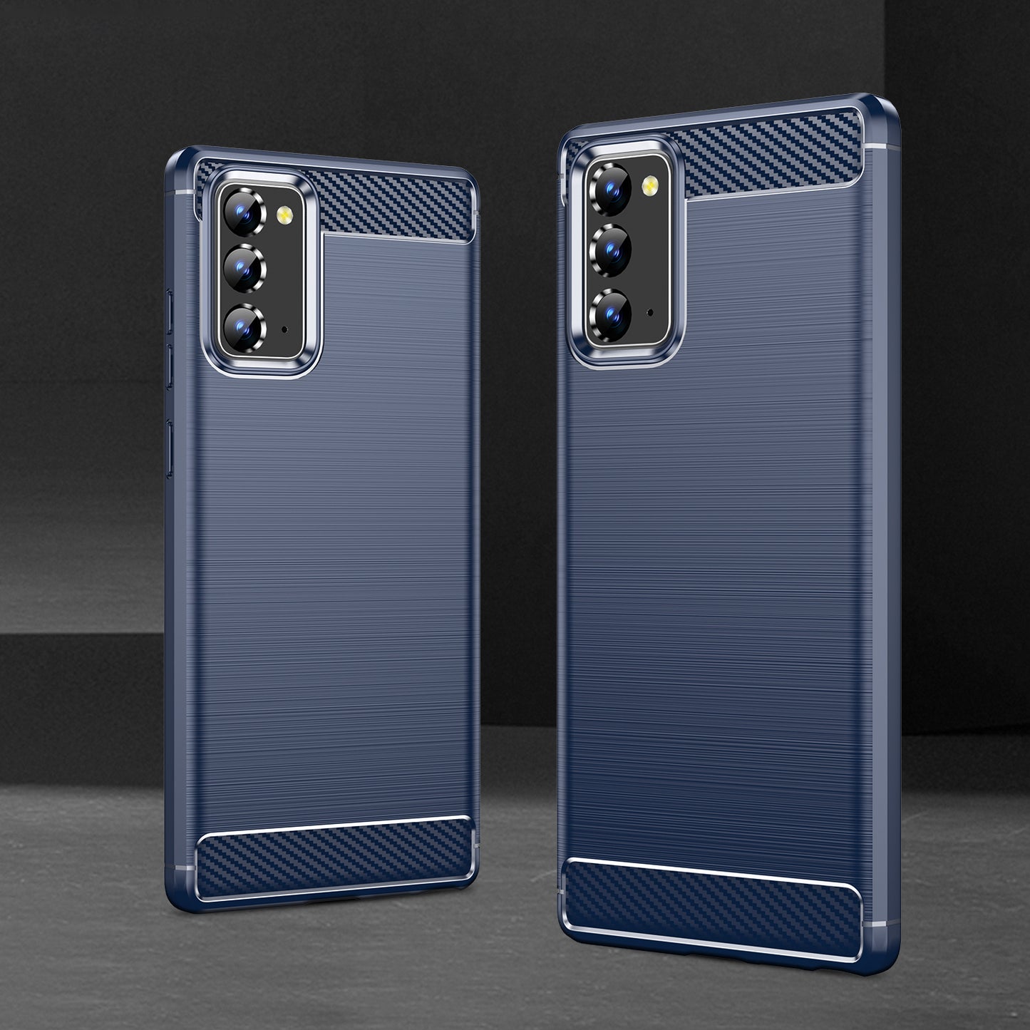 1.8mm Carbon Fiber Drop-proof Anti-fingerprint Brushed Texture Flexible TPU Mobile Phone Cover for Samsung Galaxy Note20/Note20 5G
