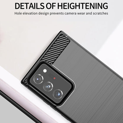 1.8mm Carbon Fiber Slim Drop-proof Brushed Texture Soft TPU Mobile Phone Cover for Samsung Galaxy Note 20 Ultra/Note 20 Ultra 5G