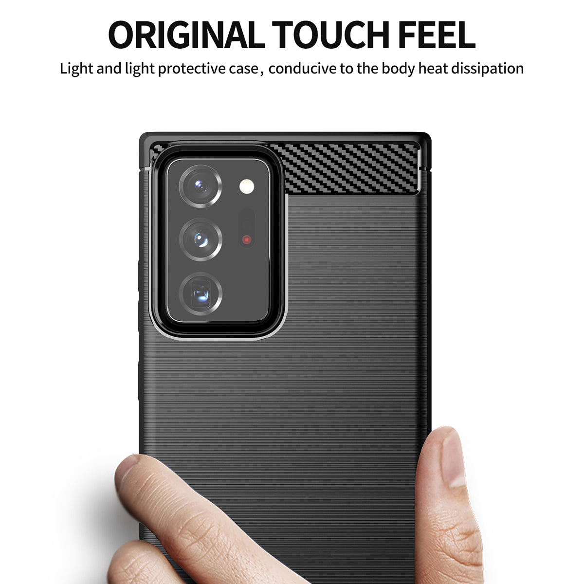 1.8mm Carbon Fiber Slim Drop-proof Brushed Texture Soft TPU Mobile Phone Cover for Samsung Galaxy Note 20 Ultra/Note 20 Ultra 5G