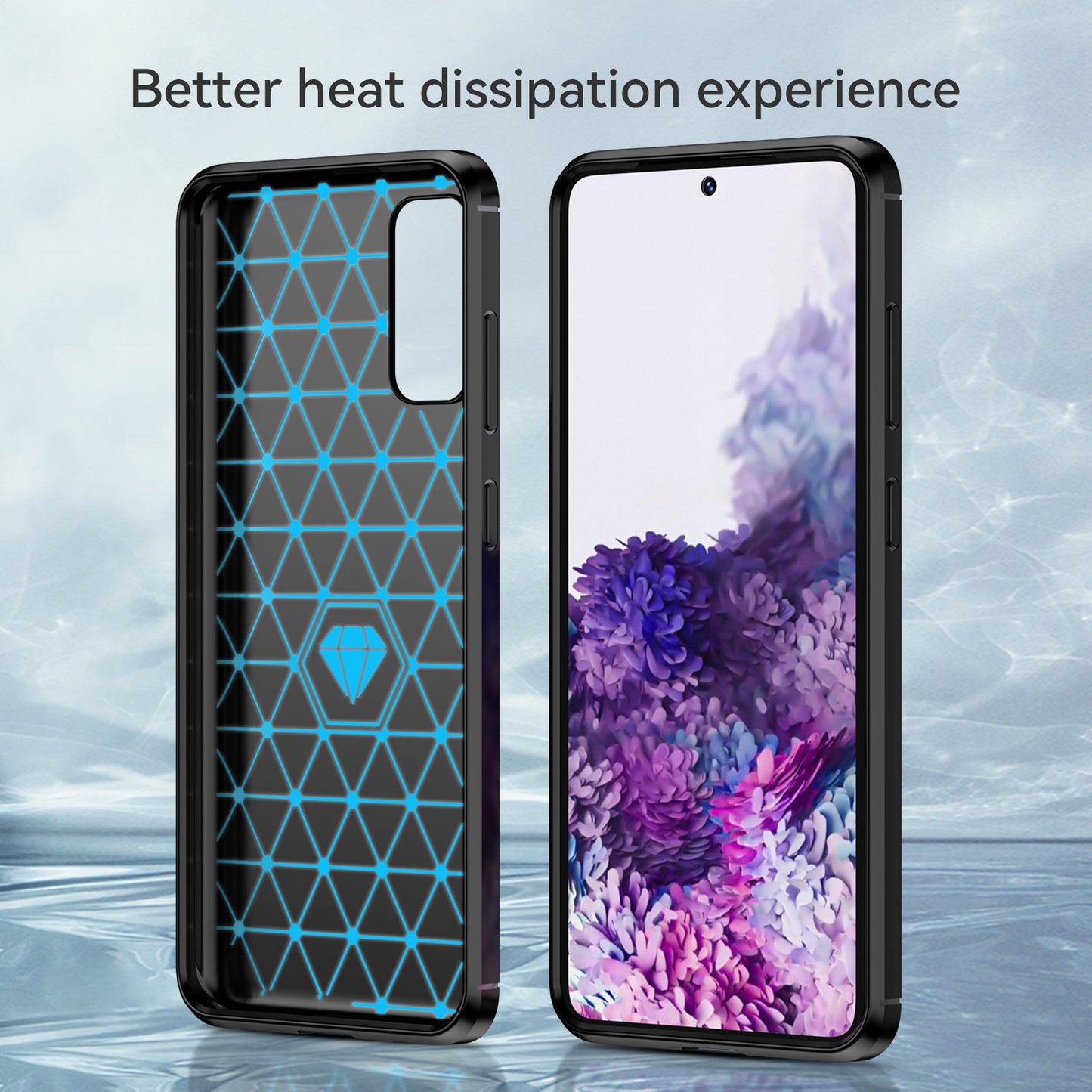 1.8mm Carbon Fiber Brushed Texture Anti-fingerprint Soft TPU Anti-drop Phone Case Cover for Samsung Galaxy S20 4G/S20 5G