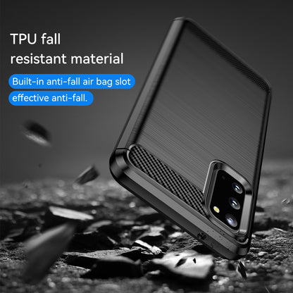 1.8mm Carbon Fiber Brushed Texture Anti-fingerprint Soft TPU Anti-drop Phone Case Cover for Samsung Galaxy S20 4G/S20 5G