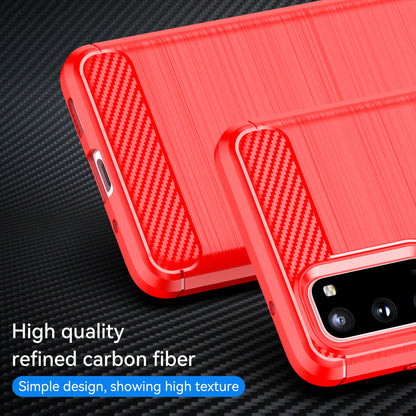 1.8mm Carbon Fiber Brushed Texture Anti-fingerprint Soft TPU Anti-drop Phone Case Cover for Samsung Galaxy S20 4G/S20 5G