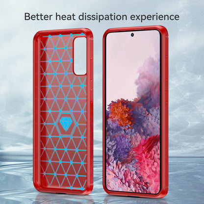 1.8mm Carbon Fiber Brushed Texture Anti-fingerprint Soft TPU Anti-drop Phone Case Cover for Samsung Galaxy S20 4G/S20 5G