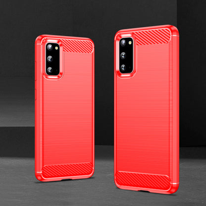 1.8mm Carbon Fiber Brushed Texture Anti-fingerprint Soft TPU Anti-drop Phone Case Cover for Samsung Galaxy S20 4G/S20 5G