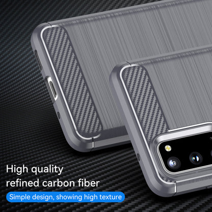 1.8mm Carbon Fiber Brushed Texture Anti-fingerprint Soft TPU Anti-drop Phone Case Cover for Samsung Galaxy S20 4G/S20 5G