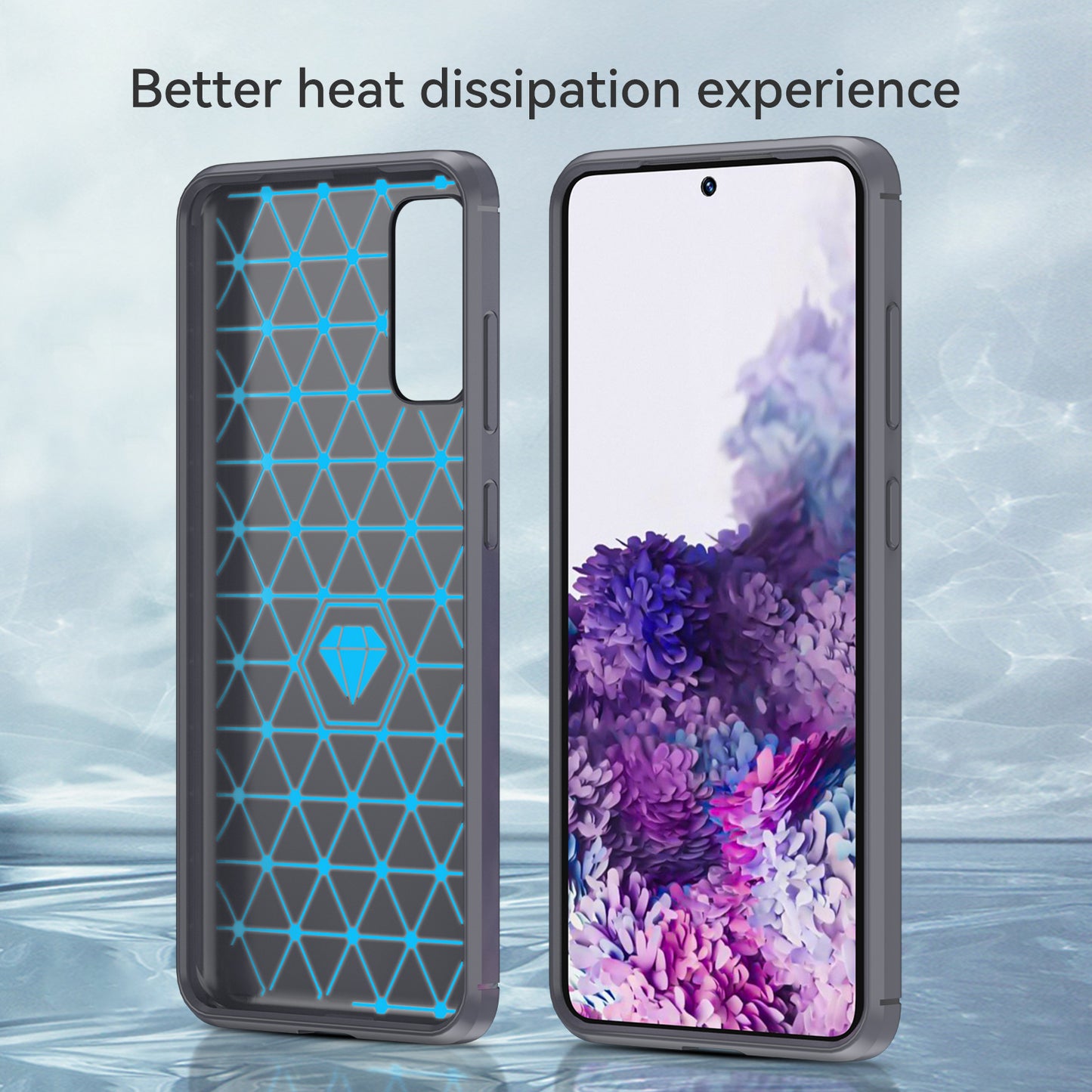 1.8mm Carbon Fiber Brushed Texture Anti-fingerprint Soft TPU Anti-drop Phone Case Cover for Samsung Galaxy S20 4G/S20 5G