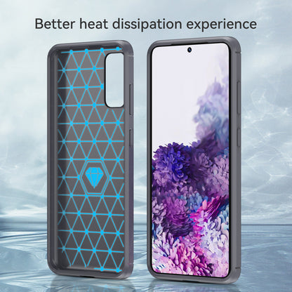 1.8mm Carbon Fiber Brushed Texture Anti-fingerprint Soft TPU Anti-drop Phone Case Cover for Samsung Galaxy S20 4G/S20 5G