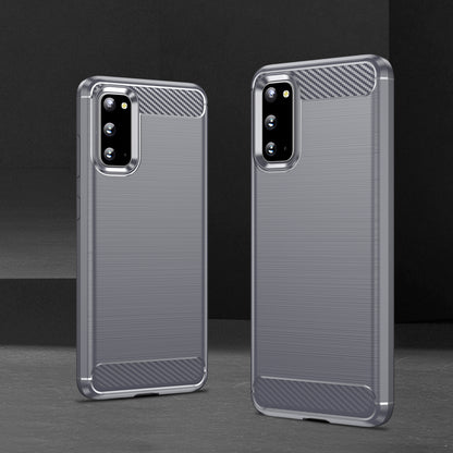 1.8mm Carbon Fiber Brushed Texture Anti-fingerprint Soft TPU Anti-drop Phone Case Cover for Samsung Galaxy S20 4G/S20 5G