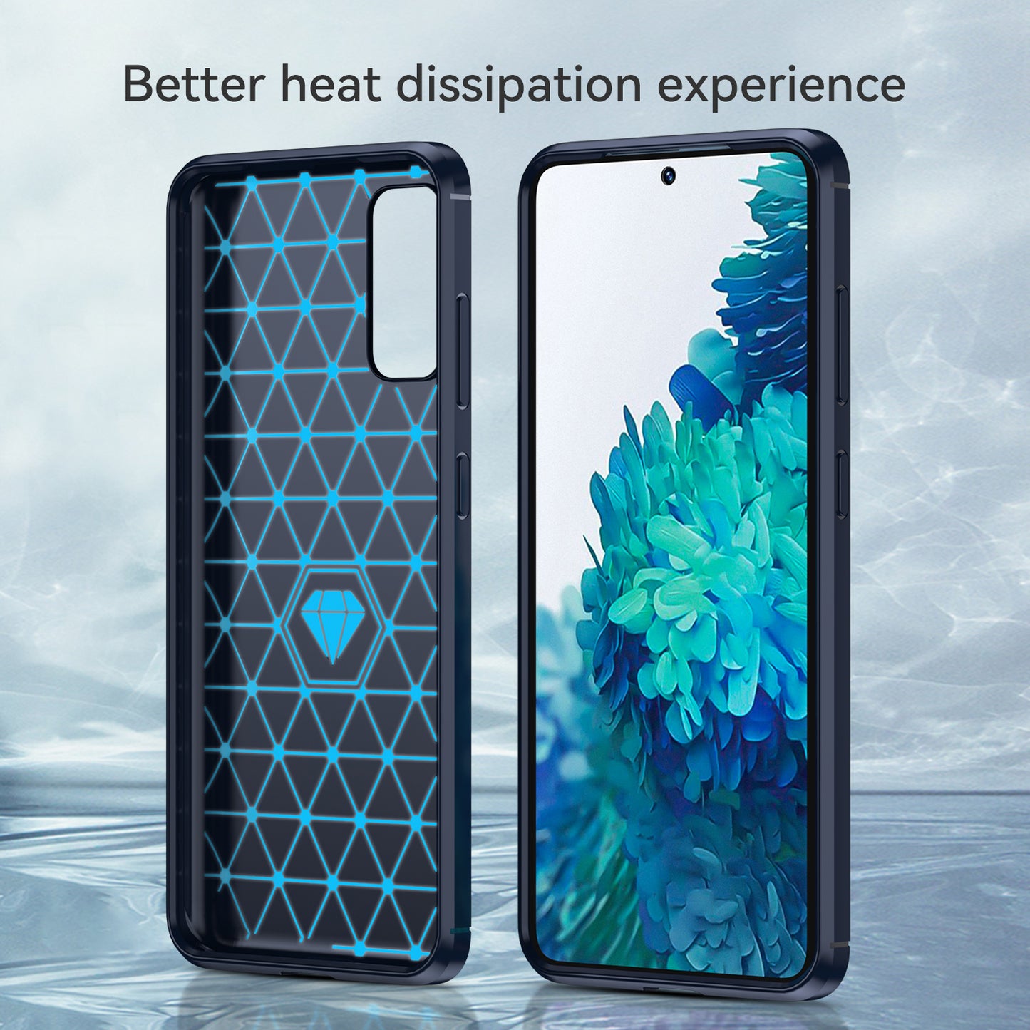 1.8mm Carbon Fiber Brushed Texture Anti-fingerprint Soft TPU Anti-drop Phone Case Cover for Samsung Galaxy S20 4G/S20 5G