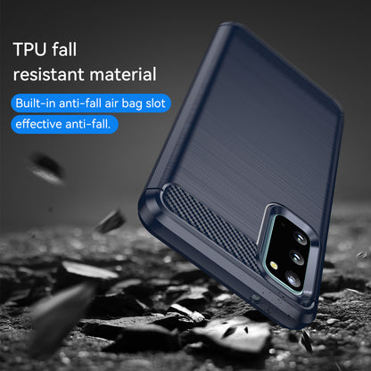 1.8mm Carbon Fiber Brushed Texture Anti-fingerprint Soft TPU Anti-drop Phone Case Cover for Samsung Galaxy S20 4G/S20 5G