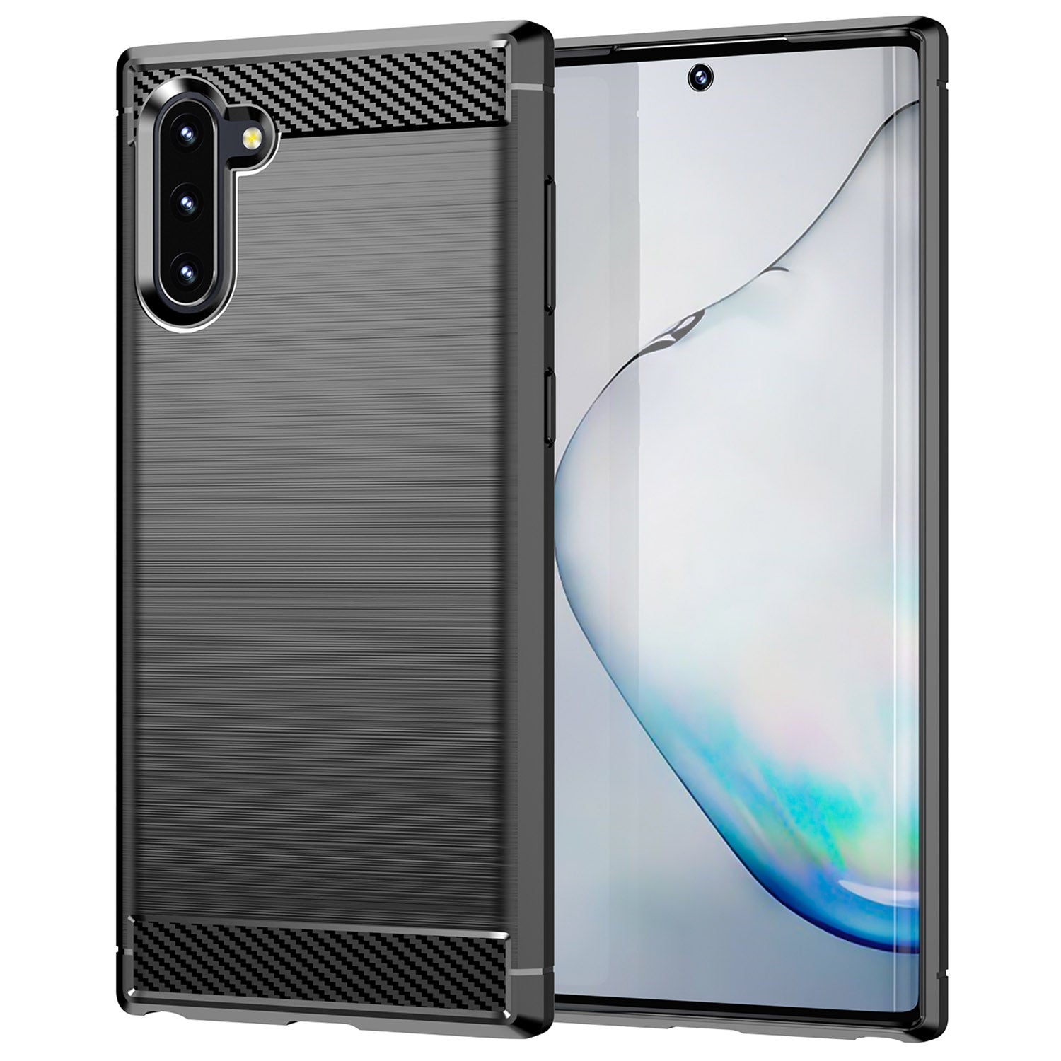 1.8mm Brushed Design Carbon Fiber Texture Soft TPU Anti-scratch Cover Case for Samsung Galaxy Note 10 4G/5G