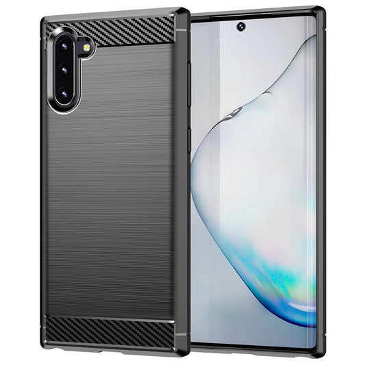 1.8mm Brushed Design Carbon Fiber Texture Soft TPU Anti-scratch Cover Case for Samsung Galaxy Note 10 4G/5G