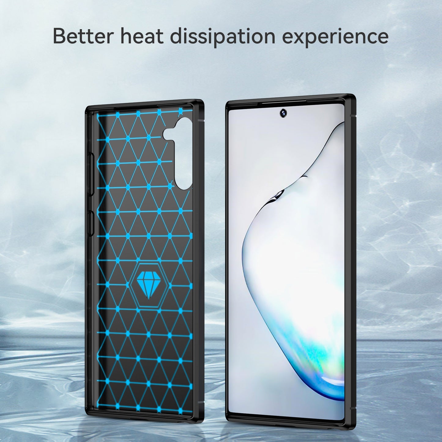 1.8mm Brushed Design Carbon Fiber Texture Soft TPU Anti-scratch Cover Case for Samsung Galaxy Note 10 4G/5G