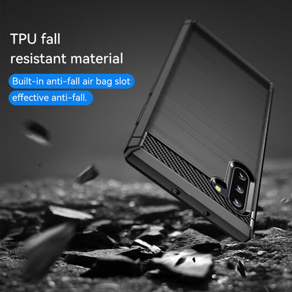 1.8mm Brushed Design Carbon Fiber Texture Soft TPU Anti-scratch Cover Case for Samsung Galaxy Note 10 4G/5G