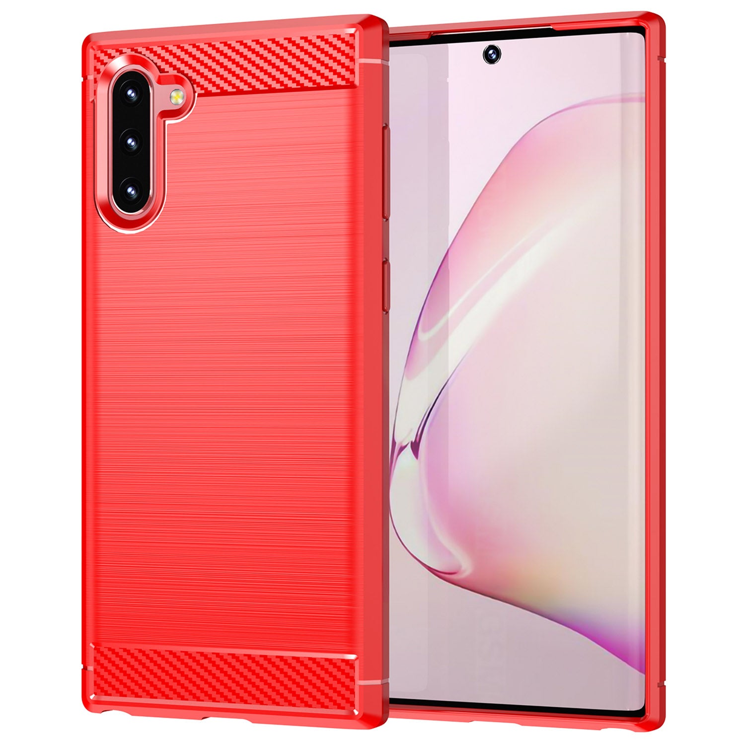 1.8mm Brushed Design Carbon Fiber Texture Soft TPU Anti-scratch Cover Case for Samsung Galaxy Note 10 4G/5G