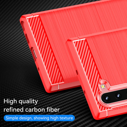 1.8mm Brushed Design Carbon Fiber Texture Soft TPU Anti-scratch Cover Case for Samsung Galaxy Note 10 4G/5G