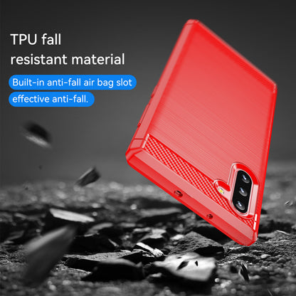 1.8mm Brushed Design Carbon Fiber Texture Soft TPU Anti-scratch Cover Case for Samsung Galaxy Note 10 4G/5G